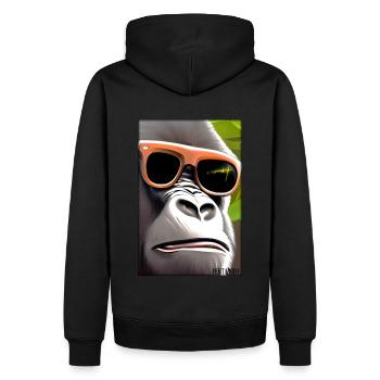 Gorilla Sonnenbrille Tierwelt Waldtier Tiere Wild - Männer Premium Bio Hoodie - Schwarz - Hinten - Nico (187cm)