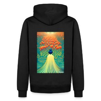 Tulip Lily Family Flower Spring Meadow Green - Sweat à capuche Premium bio Homme - noir - Dos - Nico (187cm)