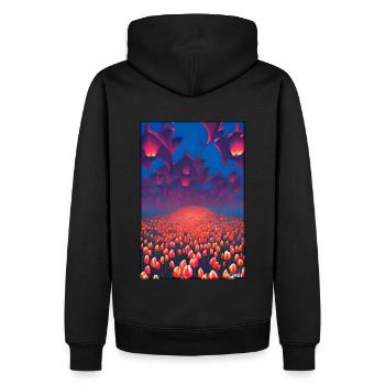 Tulip Lily Family Flower Spring Meadow Green - Sweat à capuche Premium bio Homme - noir - Dos - Nico (187cm)