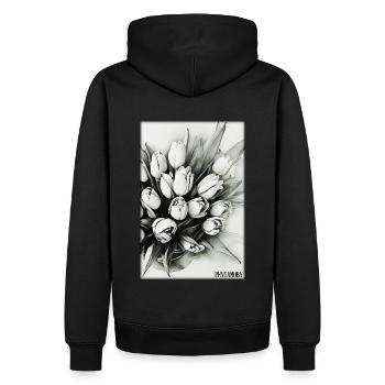Tulip Lily Family Flower Spring Meadow Green - Sweat à capuche Premium bio Homme - noir - Dos - Nico (187cm)