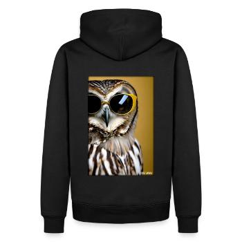 Eule Sonnenbrille Wildtier Vogel Waldtier Wald - Männer Premium Bio Hoodie - Schwarz - Hinten - Nico (187cm)