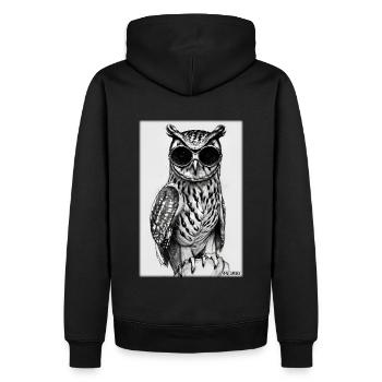 Eule Sonnenbrille Wildtier Vogel Waldtier Wald - Männer Premium Bio Hoodie - Schwarz - Hinten - Nico (187cm)