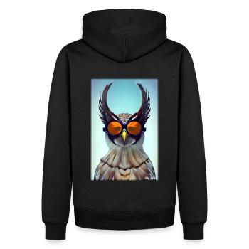 Eule Sonnenbrille Wildtier Vogel Waldtier Wald - Männer Premium Bio Hoodie - Schwarz - Hinten - Nico (187cm)