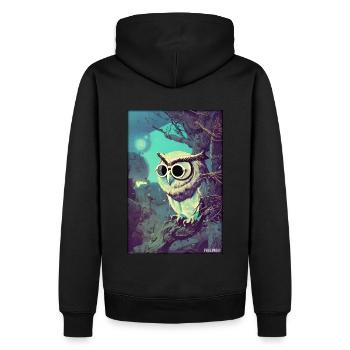 Eule Sonnenbrille Wildtier Vogel Waldtier Wald - Männer Premium Bio Hoodie - Schwarz - Hinten - Nico (187cm)