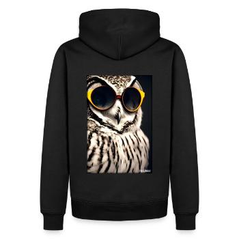 Eule Sonnenbrille Wildtier Vogel Waldtier Wald - Männer Premium Bio Hoodie - Schwarz - Hinten - Nico (187cm)