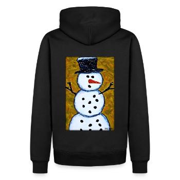 Snemandssne Vinter Jul Advent - Herre Premium økologisk hoodie - sort - Bagpå - Nico (187cm)
