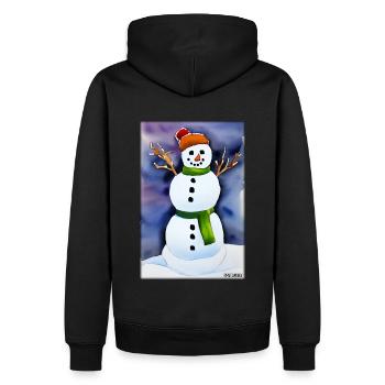 Snemandssne Vinter Jul Advent - Herre Premium økologisk hoodie - sort - Bagpå - Nico (187cm)