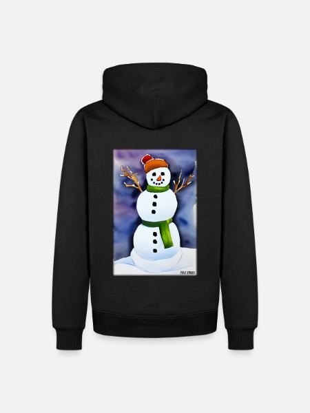 Bonhomme de neige Neige Hiver Noël Avent - Sweat à capuche Premium bio Homme - noir