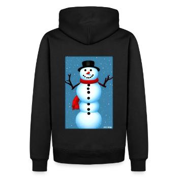 Snemandssne Vinter Jul Advent - Herre Premium økologisk hoodie - sort - Bagpå - Nico (187cm)