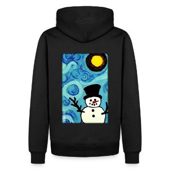 Snemandssne Vinter Jul Advent - Herre Premium økologisk hoodie - sort - Bagpå - Nico (187cm)