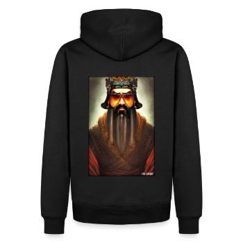 Konfuzius Sonnenbrille Philosoph China Asien - Männer Premium Bio Hoodie - Schwarz - Hinten - Nico (187cm)