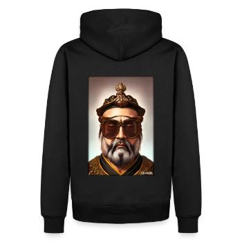 Konfuzius Sonnenbrille Philosoph China Asien - Männer Premium Bio Hoodie - Schwarz - Hinten - Nico (187cm)