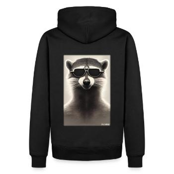 Raccoon Sunglasses Wildlife Forest Animal Forest Nature - Men’s Premium Organic Hoodie - black - Back - Nico (187cm)