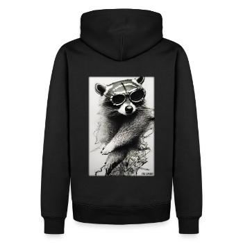 Raccoon Sunglasses Wildlife Forest Animal Forest Nature - Men’s Premium Organic Hoodie - black - Back - Nico (187cm)