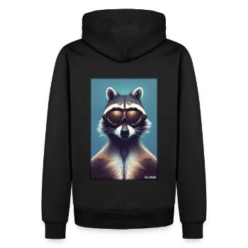 Raccoon Sunglasses Wildlife Forest Animal Forest Nature - Men’s Premium Organic Hoodie - black - Back - Nico (187cm)