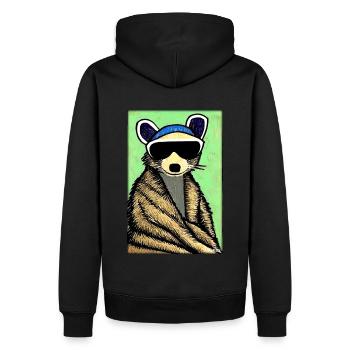 Raccoon Sunglasses Wildlife Forest Animal Forest Nature - Men’s Premium Organic Hoodie - black - Back - Nico (187cm)