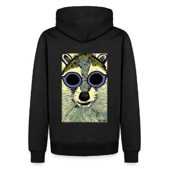 Raccoon Sunglasses Wildlife Forest Animal Forest Nature - Men’s Premium Organic Hoodie - black - Back - Nico (187cm)