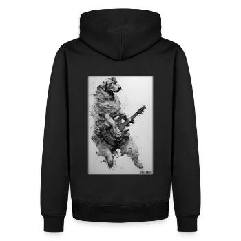 Chien Guitare Animal de compagnie Musicien Chien Ami - Sweat à capuche Premium bio Homme - noir - Dos - Nico (187cm)