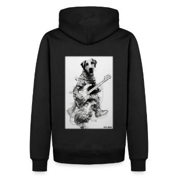 Chien Guitare Animal de compagnie Musicien Chien Ami - Sweat à capuche Premium bio Homme - noir - Dos - Nico (187cm)