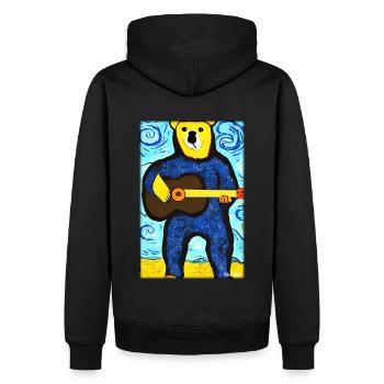 Ours Guitare Faune Musicien Forest Animal Zoo Animal - Sweat à capuche Premium bio Homme - noir - Dos - Nico (187cm)