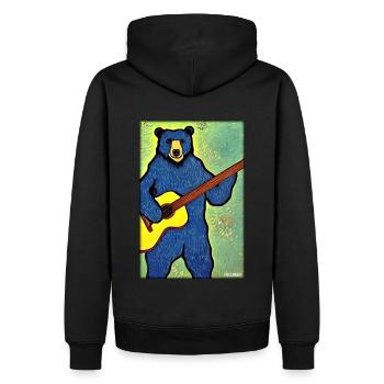 Ours Guitare Faune Musicien Forest Animal Zoo Animal - Sweat à capuche Premium bio Homme - noir - Dos - Nico (187cm)