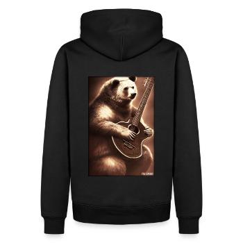 Ours Guitare Faune Musicien Forest Animal Zoo Animal - Sweat à capuche Premium bio Homme - noir - Dos - Nico (187cm)