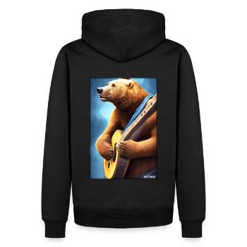 Ours Guitare Faune Musicien Forest Animal Zoo Animal - Sweat à capuche Premium bio Homme - noir - Dos - Nico (187cm)