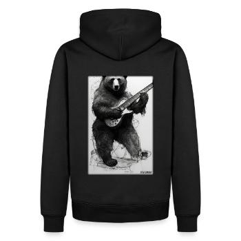 Ours Guitare Faune Musicien Forest Animal Zoo Animal - Sweat à capuche Premium bio Homme - noir - Dos - Nico (187cm)