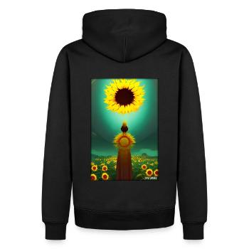 Astéracées de tournesol Fleur Printemps Prairie Verte - Sweat à capuche Premium bio Homme - noir - Dos - Nico (187cm)