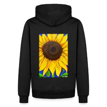 Astéracées de tournesol Fleur Printemps Prairie Verte - Sweat à capuche Premium bio Homme - noir - Dos - Nico (187cm)
