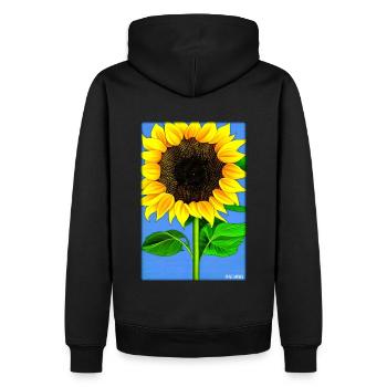 Astéracées de tournesol Fleur Printemps Prairie Verte - Sweat à capuche Premium bio Homme - noir - Dos - Nico (187cm)