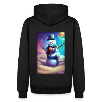 Snemandssne Vinter Jul Advent - Herre Premium økologisk hoodie - sort - Bagpå - Nico (187cm)