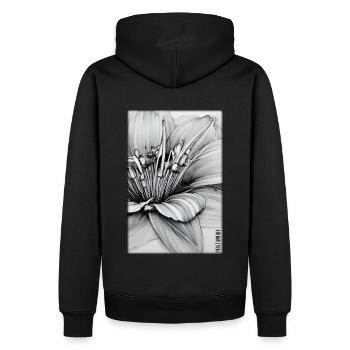 Lilies Family Fleur Spring Meadow Green - Sweat à capuche Premium bio Homme - noir - Dos - Nico (187cm)