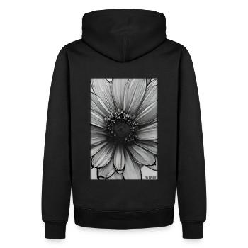 Margerite Asteraceae Fleur Printemps Prairie Verte - Sweat à capuche Premium bio Homme - noir - Dos - Nico (187cm)