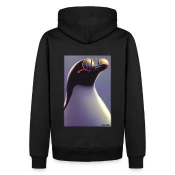 Pingouin Lunettes de soleil Faune Oiseau de mer - Sweat à capuche Premium bio Homme - noir - Dos - Nico (187cm)