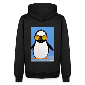 Pingouin Lunettes de soleil Faune Oiseau de mer - Sweat à capuche Premium bio Homme - noir - Dos - Nico (187cm)