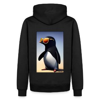 Pingouin Lunettes de soleil Faune Oiseau de mer - Sweat à capuche Premium bio Homme - noir - Dos - Nico (187cm)