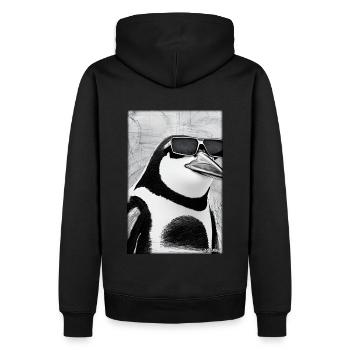 Pingouin Lunettes de soleil Faune Oiseau de mer - Sweat à capuche Premium bio Homme - noir - Dos - Nico (187cm)