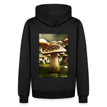 Pilze Wald Natur Herbst Naturliebe Wandern - Männer Premium Bio Hoodie - Schwarz - Hinten - Nico (187cm)
