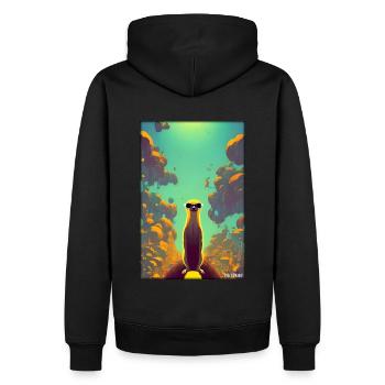 Erdmännchen Zoo Tiere Natur Wildtier Surikate Zoo - Männer Premium Bio Hoodie - Schwarz - Hinten - Nico (187cm)