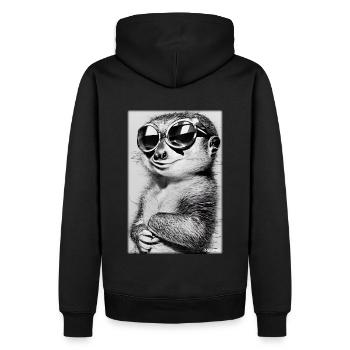 Suricates Zoo Animaux Nature Faune Surikate Zoo - Sweat à capuche Premium bio Homme - noir - Dos - Nico (187cm)