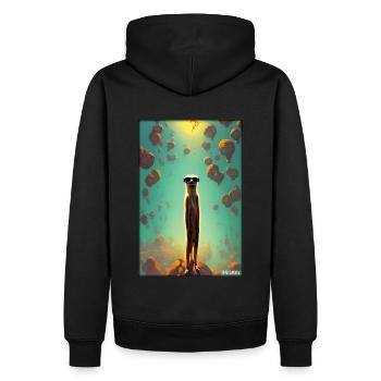 Erdmännchen Zoo Tiere Natur Wildtier Surikate Zoo - Männer Premium Bio Hoodie - Schwarz - Hinten - Nico (187cm)