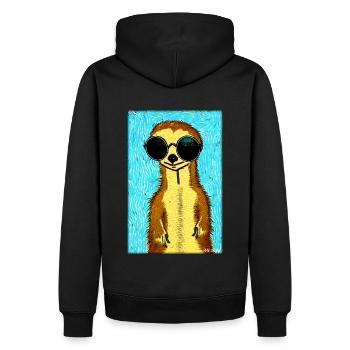 Erdmännchen Zoo Tiere Natur Wildtier Surikate Zoo - Männer Premium Bio Hoodie - Schwarz - Hinten - Nico (187cm)