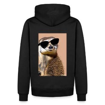 Erdmännchen Zoo Tiere Natur Wildtier Surikate Zoo - Männer Premium Bio Hoodie - Schwarz - Hinten - Nico (187cm)