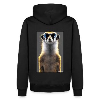 Erdmännchen Zoo Tiere Natur Wildtier Surikate Zoo - Männer Premium Bio Hoodie - Schwarz - Hinten - Nico (187cm)
