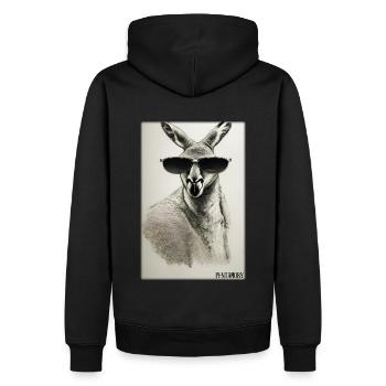 Känguru Sonnenbrille Zoo Tiere Natur Wildtier Zoo - Männer Premium Bio Hoodie - Schwarz - Hinten - Nico (187cm)