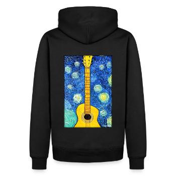 Gitarre Musik Kunst Gitarrist Instrument Band - Männer Premium Bio Hoodie - Schwarz - Hinten - Nico (187cm)