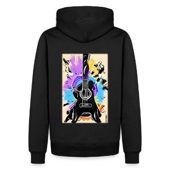 Gitarre Musik Kunst Gitarrist Instrument Band - Männer Premium Bio Hoodie - Schwarz - Hinten - Nico (187cm)