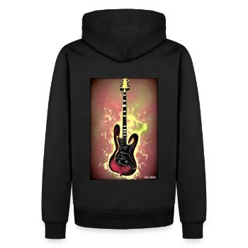 Gitarre Musik Kunst Gitarrist Instrument Band - Männer Premium Bio Hoodie - Schwarz - Hinten - Nico (187cm)
