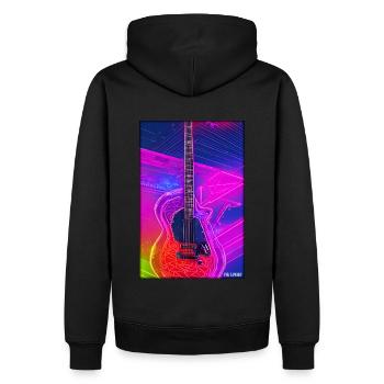 Gitarre Musik Kunst Gitarrist Instrument Band - Männer Premium Bio Hoodie - Schwarz - Hinten - Nico (187cm)